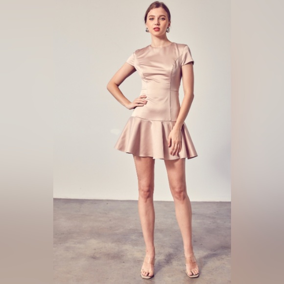 Back Open Criss Cross Detail Mini Dress - Picture 1 of 3